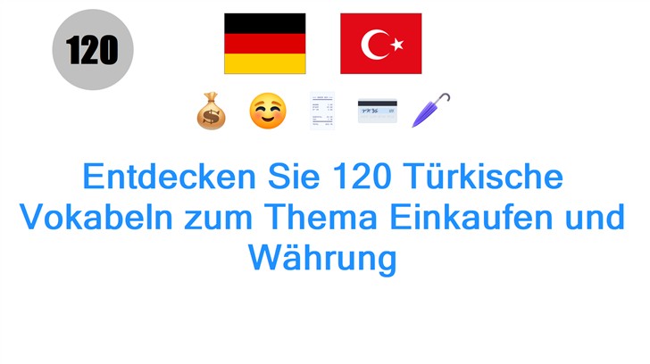 Entdecken Sie 120 Türkische Vokabeln zum Thema Einkaufen und Währung